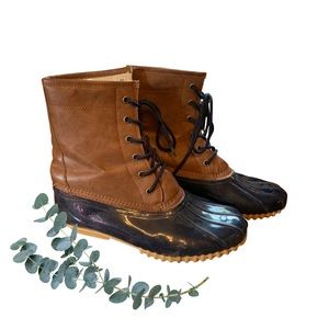 Leather Rain Boots With Fur